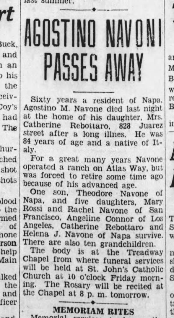 Clipping from The Napa Valley Register